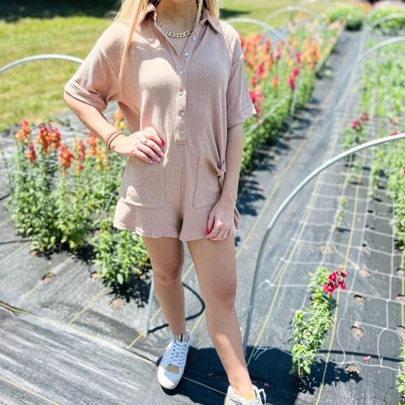 Ronnie Ribbed Romper - Picture 1 of 6